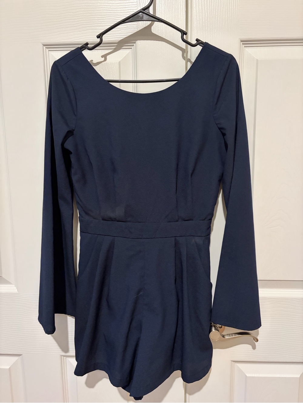 Gianni Bini Navy Long-Sleeve Romper